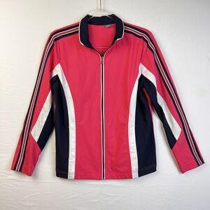 Activewear Jacket Women's Medium Track Warm Up Casual Zip Front Unlined